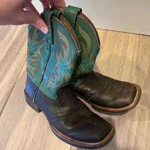 Justin Boots Green and Brown Western Boots